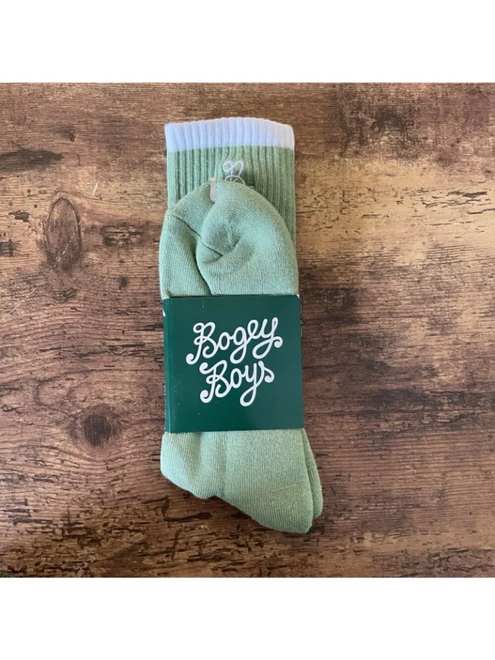 Bogey Boys by Macklemore Mens Essential Crew Socks Sz 9-12 Green White Golf